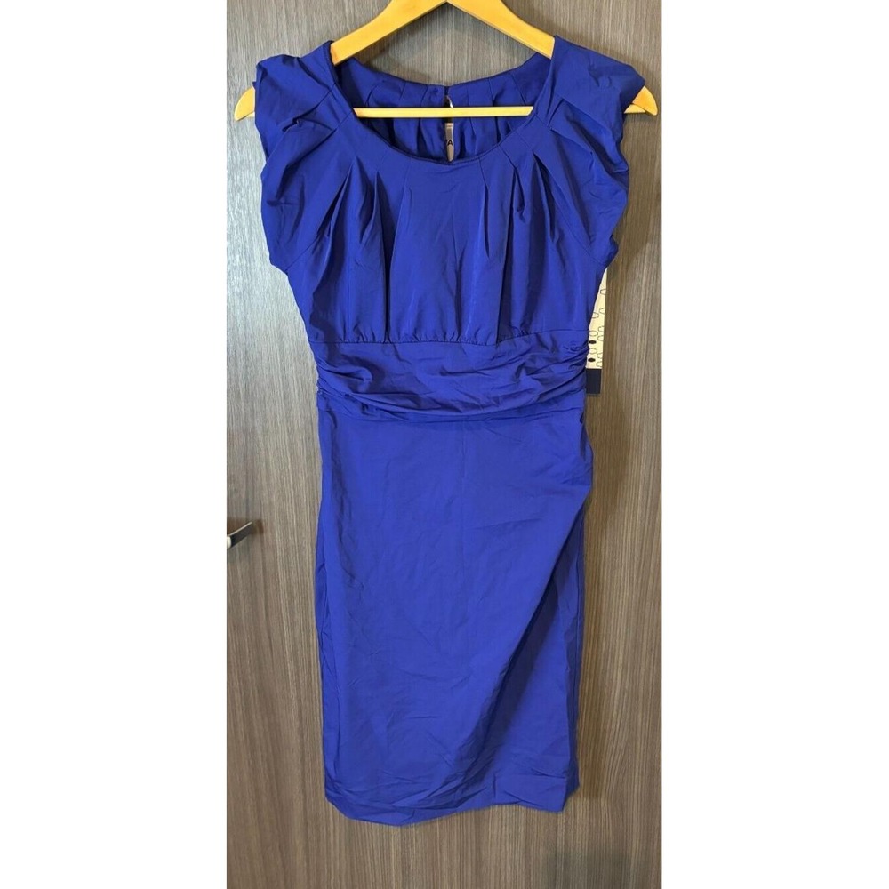 Diane VON Furstenberg Jamila Sheath Dress Women's 4‎ Blue Sleeveless Round Neck